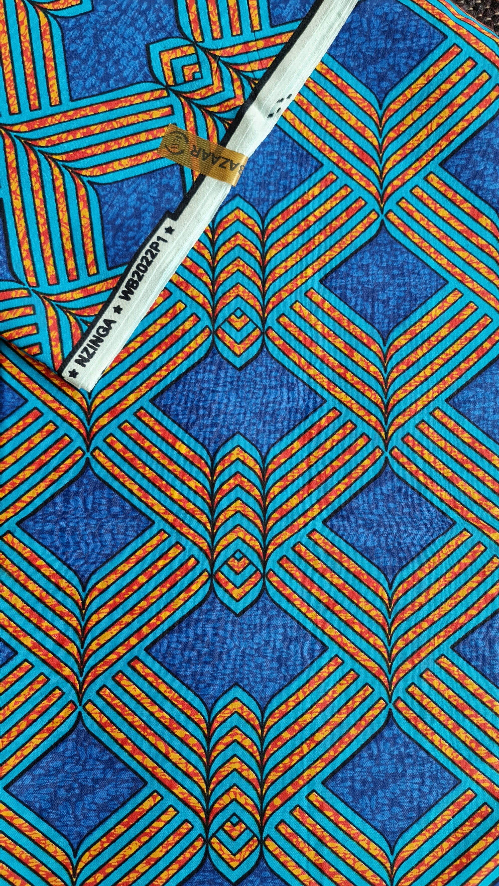 1er WAX - NZINGA - Bleu-Orange